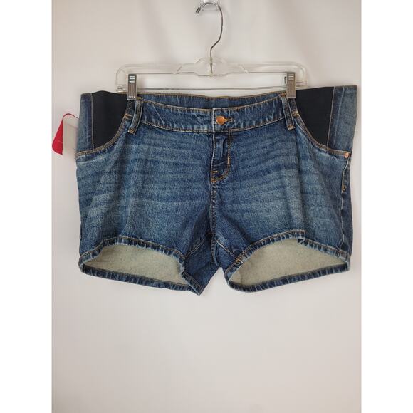 Isabel Maternity By Ingrid & Isabel NWT Midi Medium Blue Maternity Short 12/31 - Picture 1 of 5